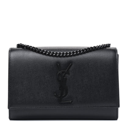 Saint Laurent Grain De Poudre Small Monogram Kate Satchel Black 1 of 4