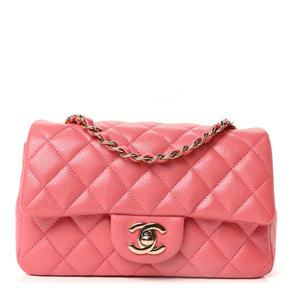 Chanel Caviar Quilted Mini Rectangular Flap Dark Pink 2 of 9