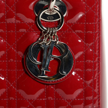 Christian Dior Patent Cannage Medium Lady Dior Red 6 of 9