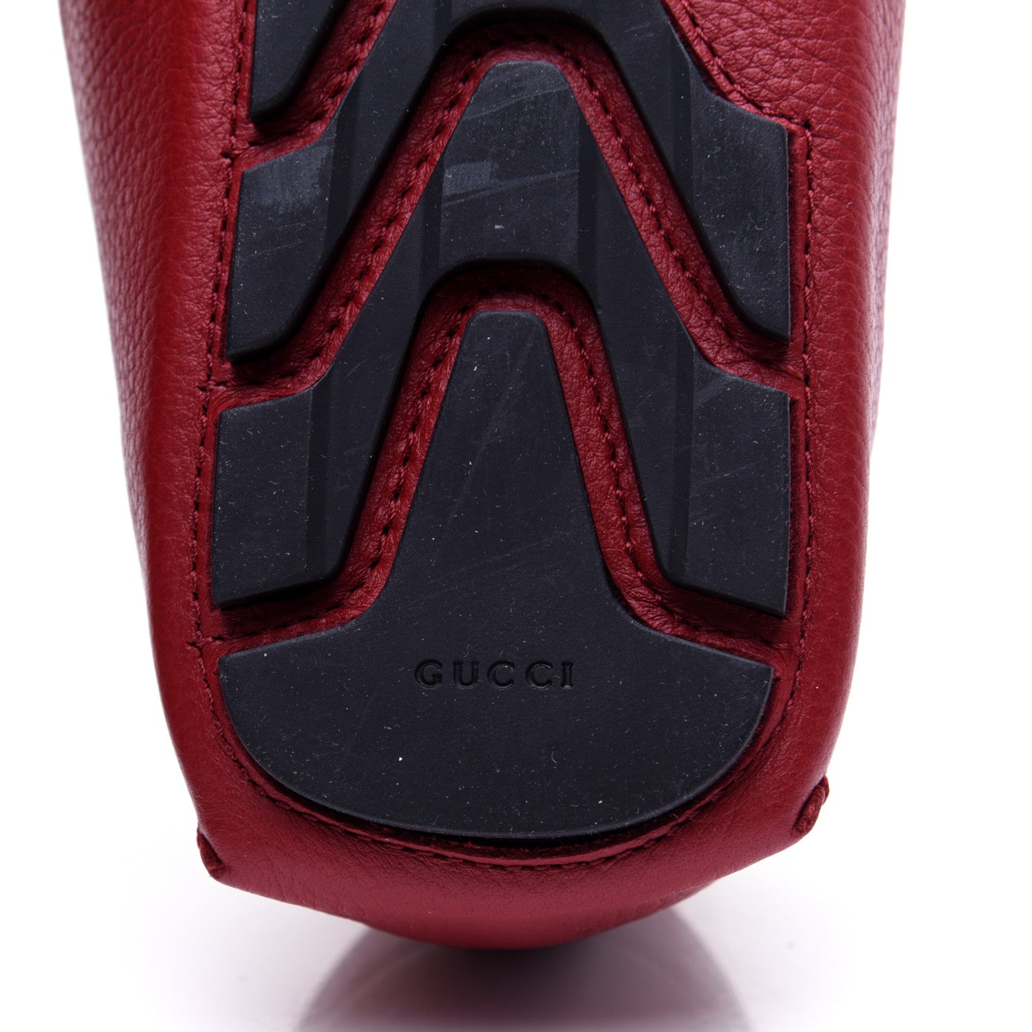 Gucci Calfskin Web Mens Driver Loafers 9 Red 12 of 13
