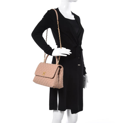 Chanel Caviar Quilted Small Coco Handle Flap Light Beige 2 of 10