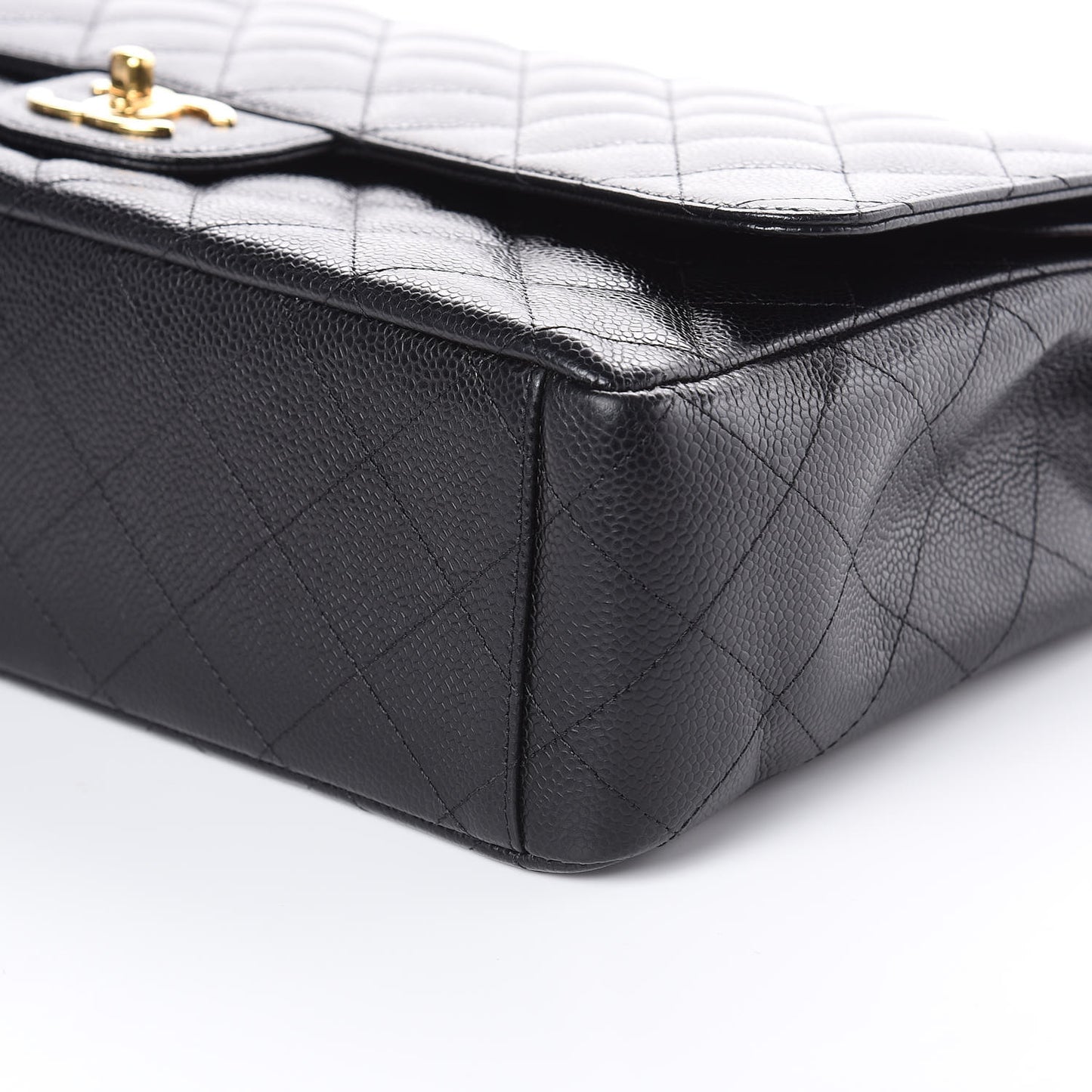 Caviar Quilted Maxi Double Flap Black