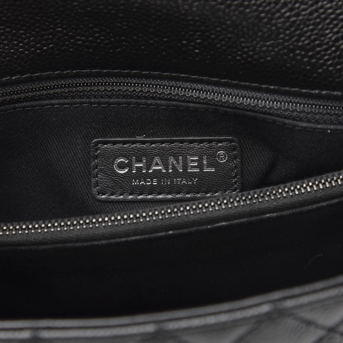 Caviar Quilted Small Coco Handle Flap So Black