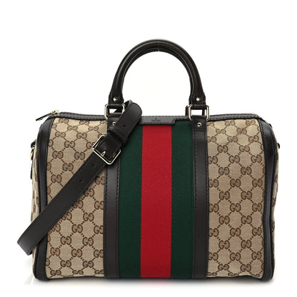 Gucci Monogram Vintage Web Medium Boston  Dark Brown 2 of 10