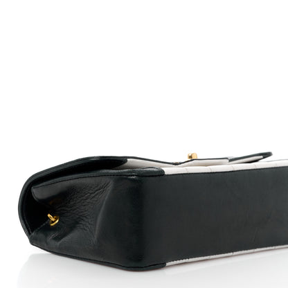 Chanel Lambskin Vertical Quilt Mini Flap Black White 11 of 18