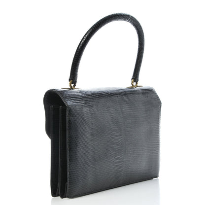 Hermes Lizard Sac Cordeliere Black 3 of 22