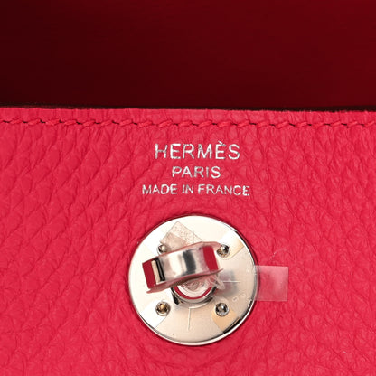 Hermes Taurillon Clemence Mini Lindy 20 Framboise 6 of 10