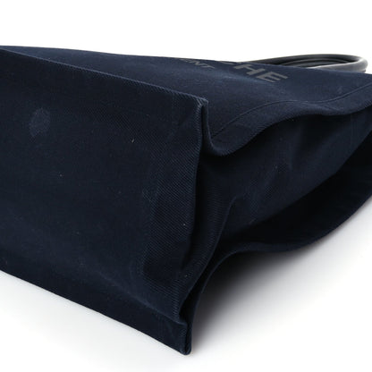 Saint Laurent Canvas Calfskin Rive Gauche North South Noe Tote Navy Black 8 of 8