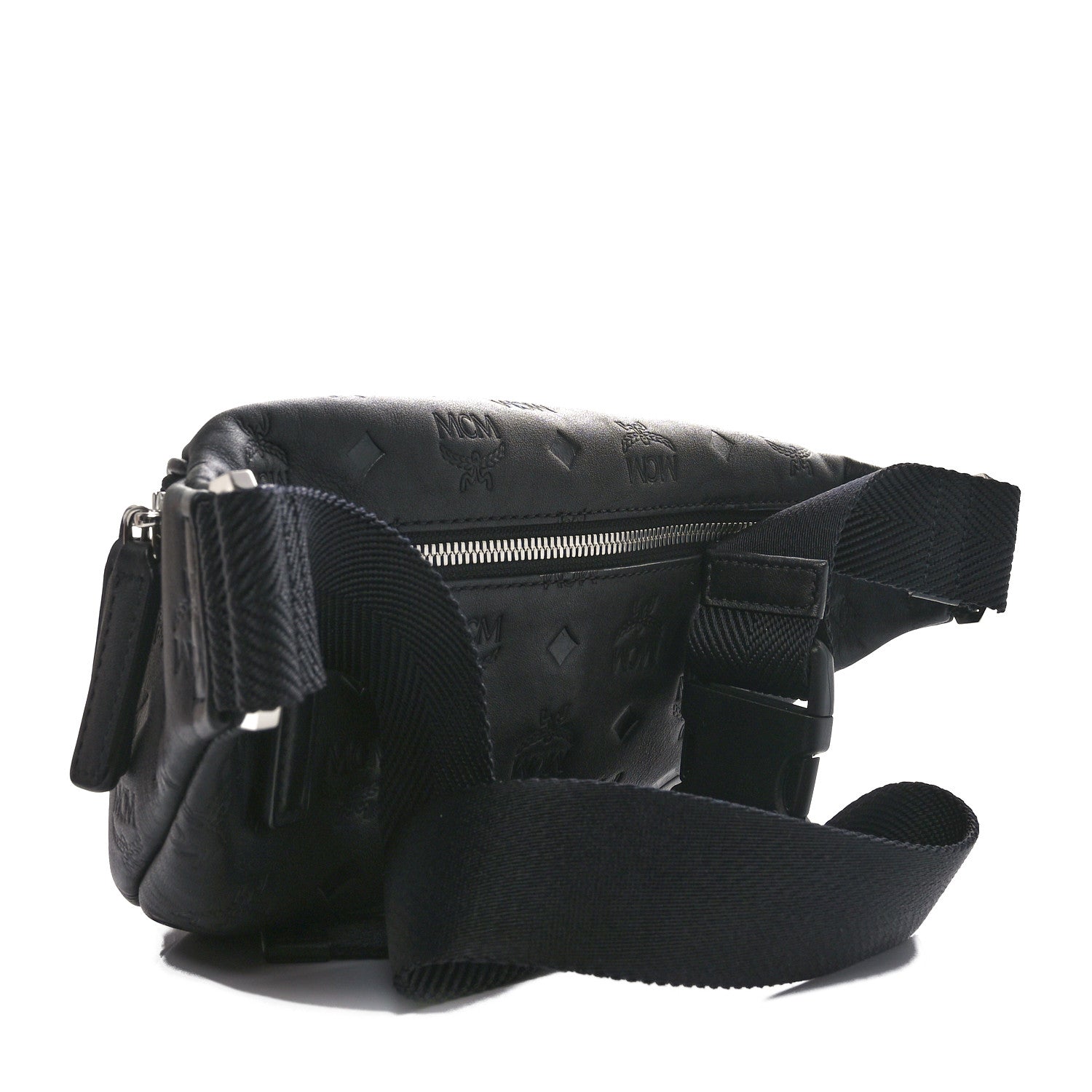 MCM Calfskin Ottomar Monogram Fursten Belt Bag Black 3 of 9