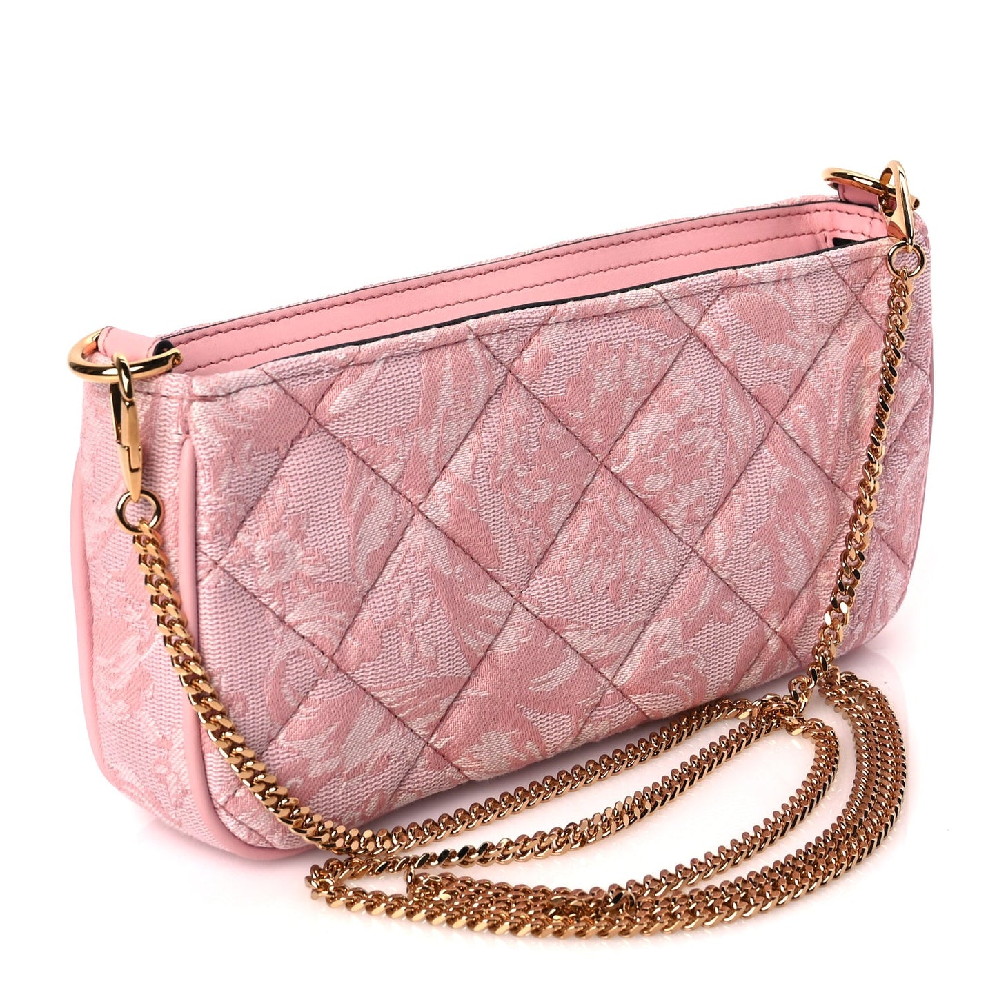 Jacquard Barocco Quilted Medusa Crossbody Pink