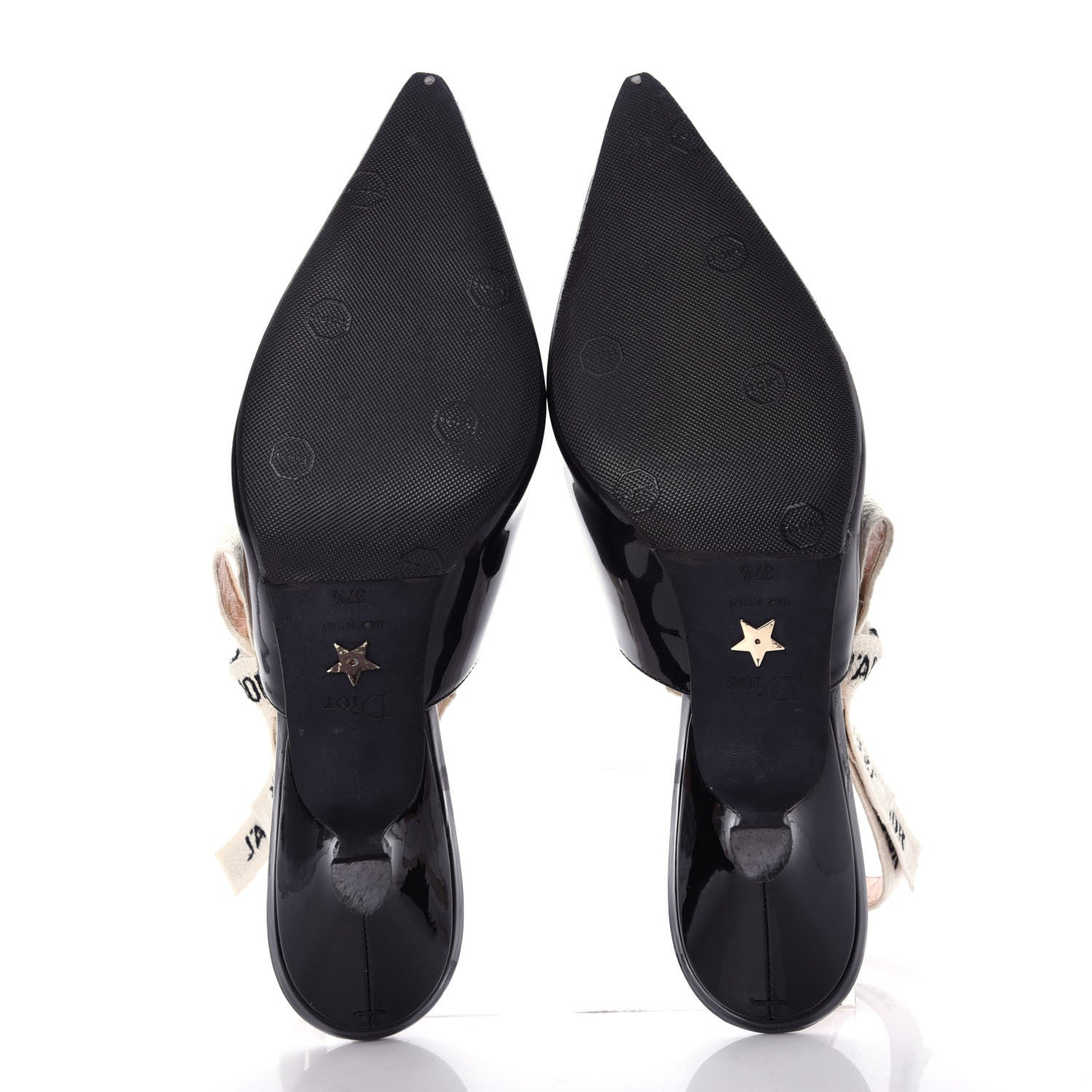 Christian Dior Patent Ribbon J'Adior Slingback 65mm Pumps 37.5 Black 6 of 10