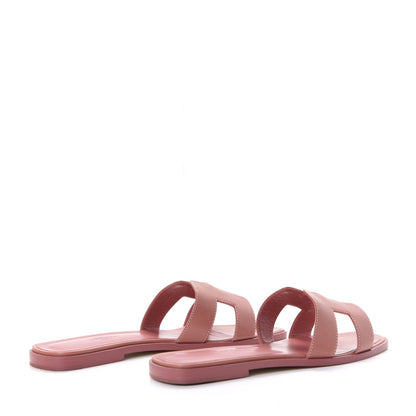 Hermes Goatskin Oran Sandals 40 Rouge Blush 4 of 10