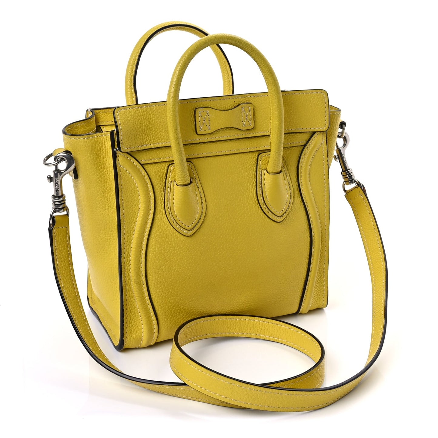 Drummed Calfskin Nano Luggage  Citron