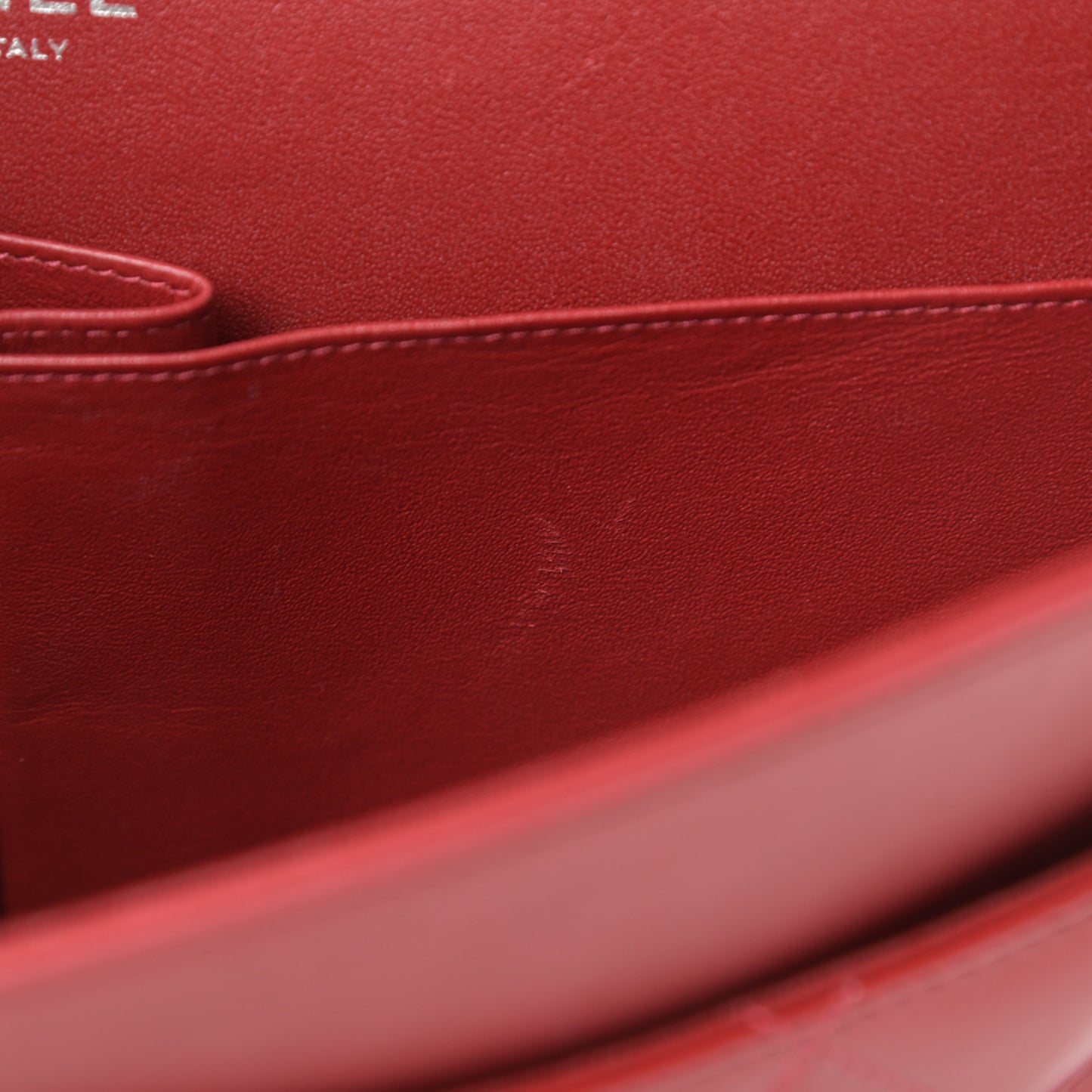 Patent Quilted Jumbo Double Flap Red