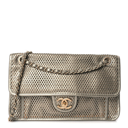 Chanel Perforated Calfskin Large Up In The Air Flap Light Gold 1 of 9