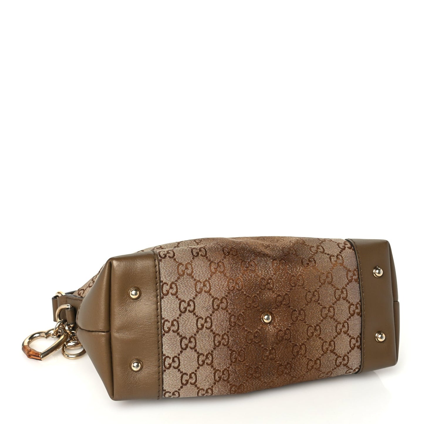 Monogram Lurex Small Heart Bit Charm Hobo Bronze