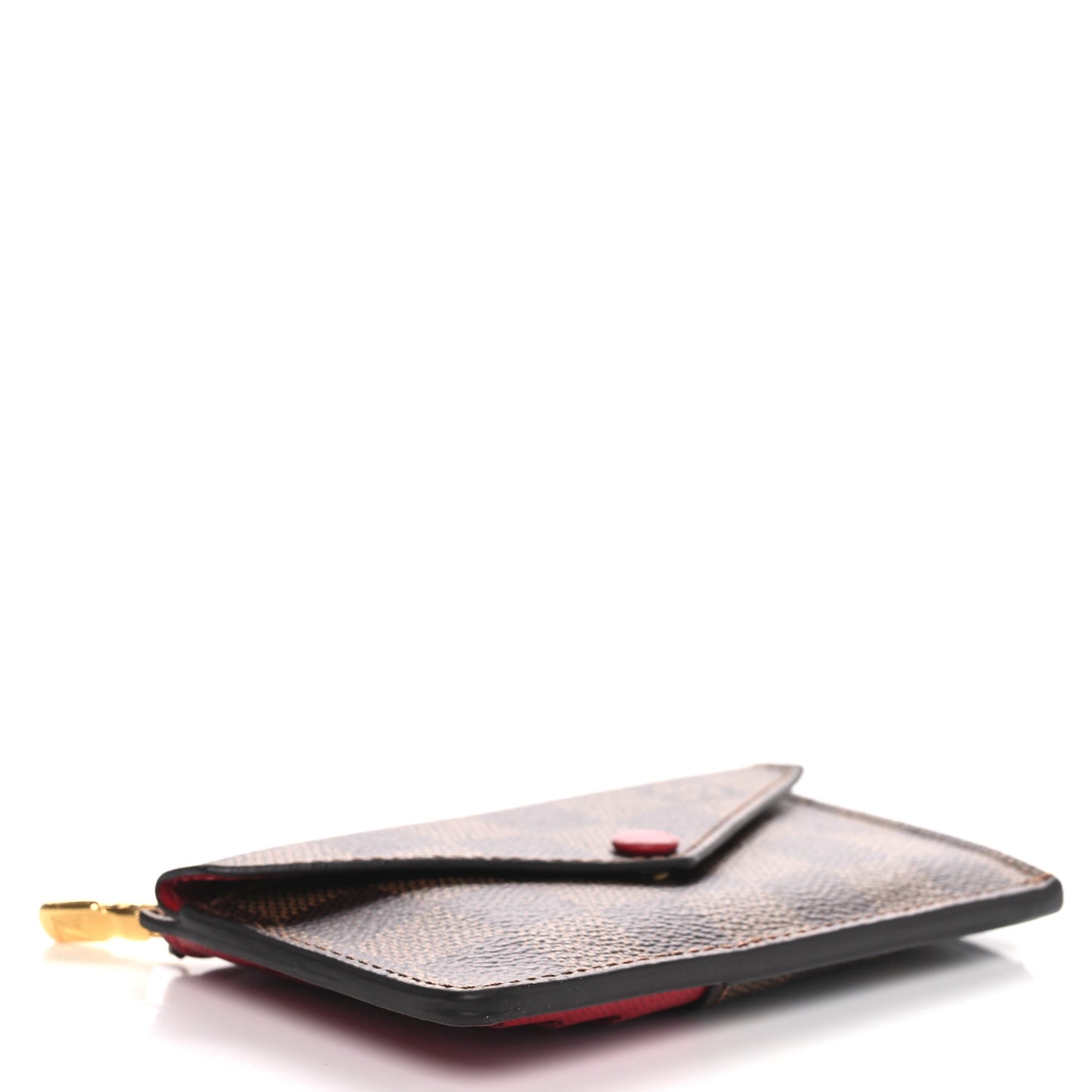 Damier Ebene Recto Verso Card Holder Red
