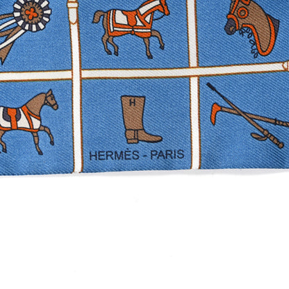 Hermes Silk Couvertures Et Tenues Twilly Bleu Moyen Blanc 2 of 4