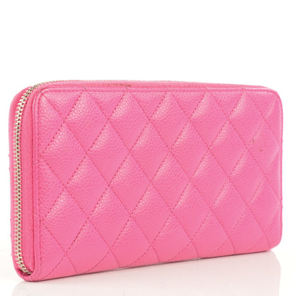 Chanel Caviar Quilted Large Gusset Zip Around Wallet Pink 3 of 8