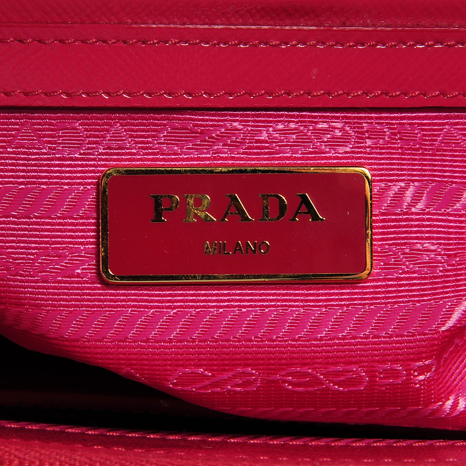 Prada Saffiano Vernice Mini Galleria Double Zip Tote Peonia 6 of 10