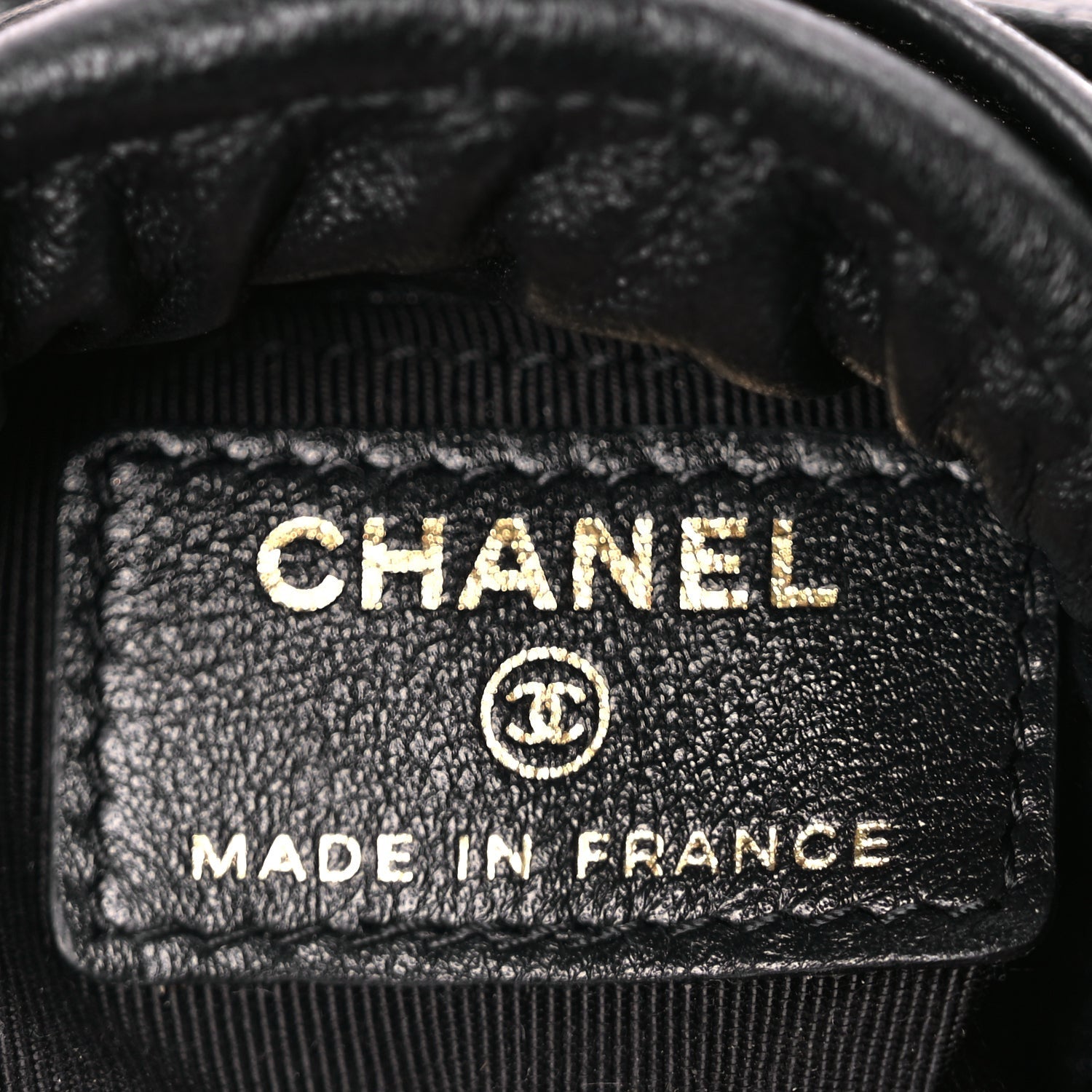 Chanel Calfskin Quilted Mini Drawstring Bucket Bag Black 5 of 10