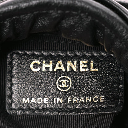 Chanel Calfskin Quilted Mini Drawstring Bucket Bag Black 5 of 10