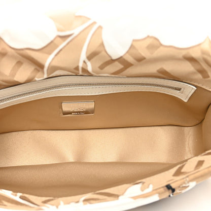 Fendi Seta Logo Rosa Scarf Baguette Beige Amido White 6 of 9