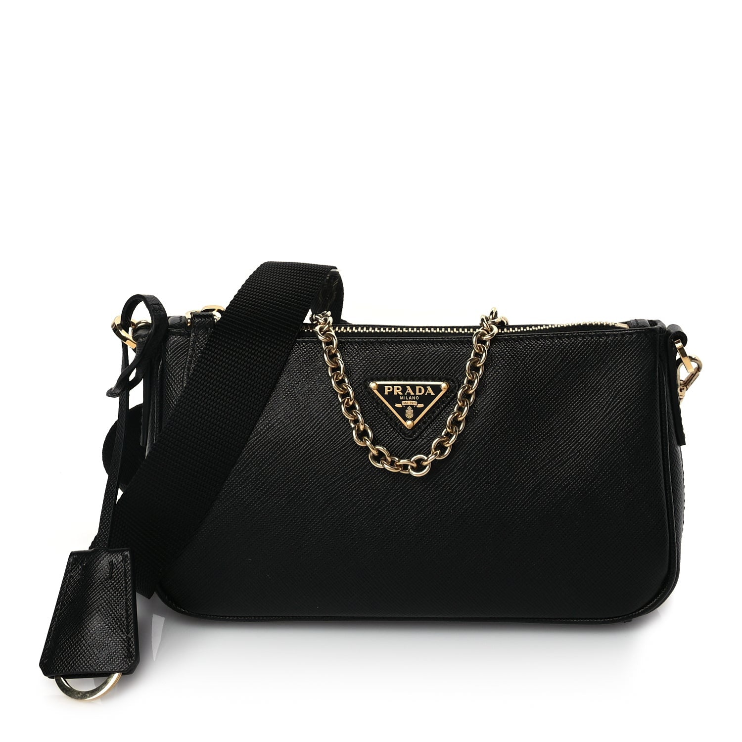 Prada Saffiano Lux Re-Edition 2000 Shoulder Bag Black 1 of 8