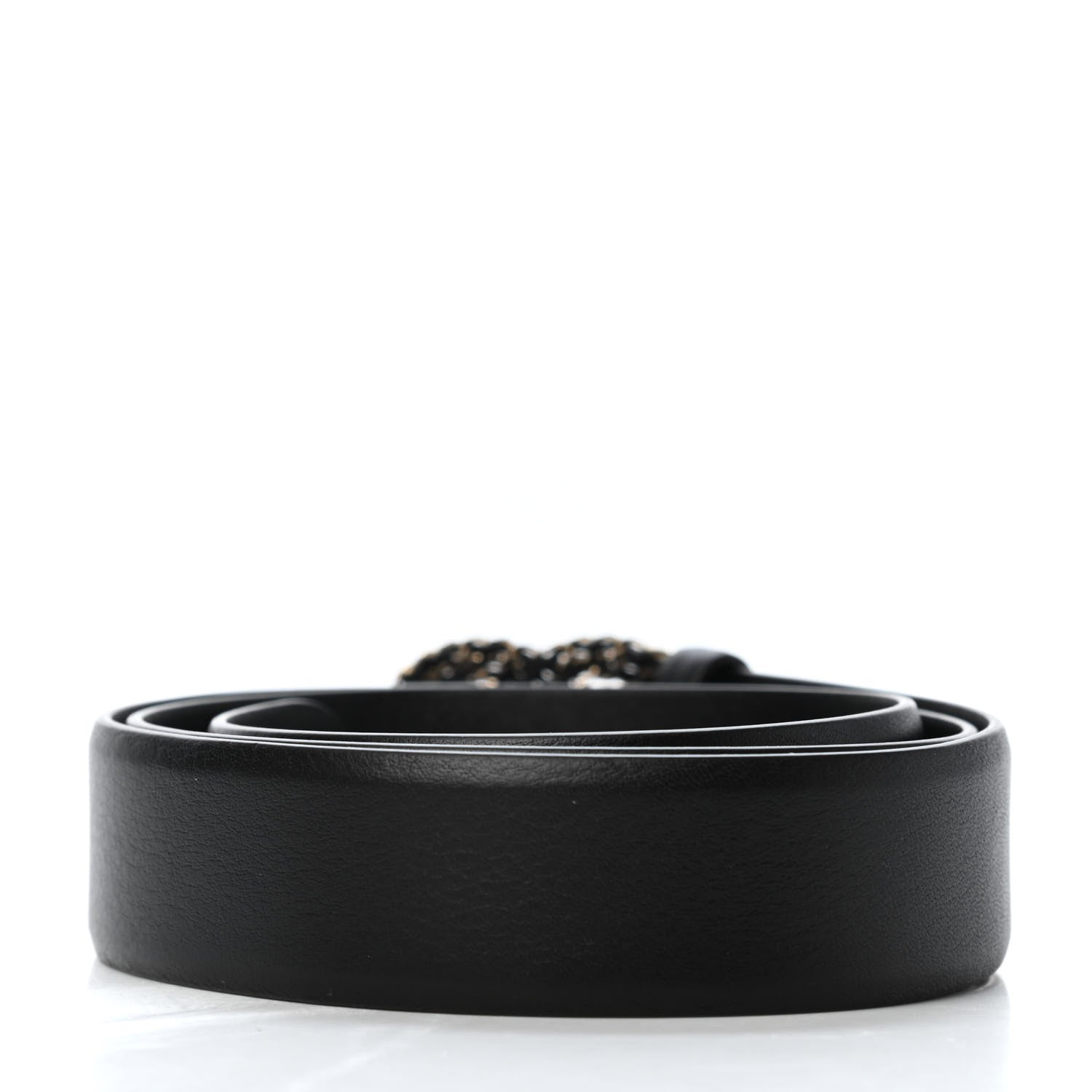 Chanel Calfskin Crystal CC Chain Belt 85 34 Black 2 of 5