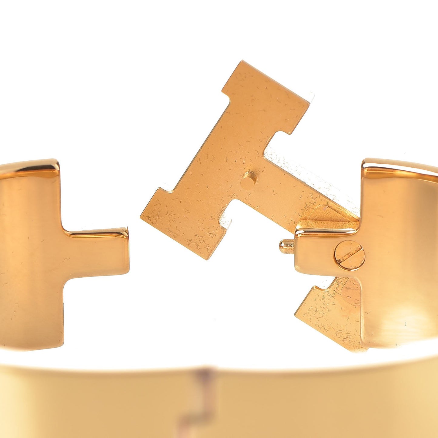 Enamel Wide Clic Clac H Bracelet PM White