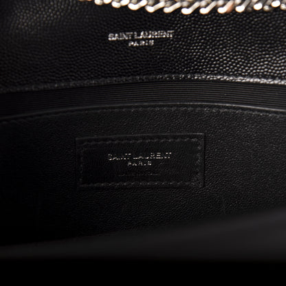 Saint Laurent Grain De Poudre Medium Classic Monogram Kate Satchel Black 6 of 10