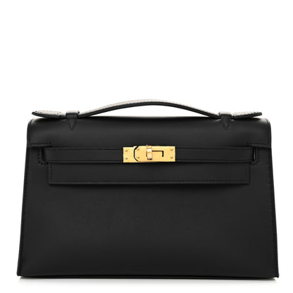 Hermes Swift Kelly Pochette Clutch Black 1 of 12