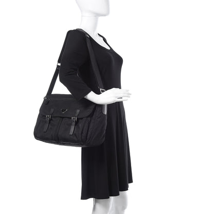 Prada Nylon Vela Messenger Bag Black 2 of 13