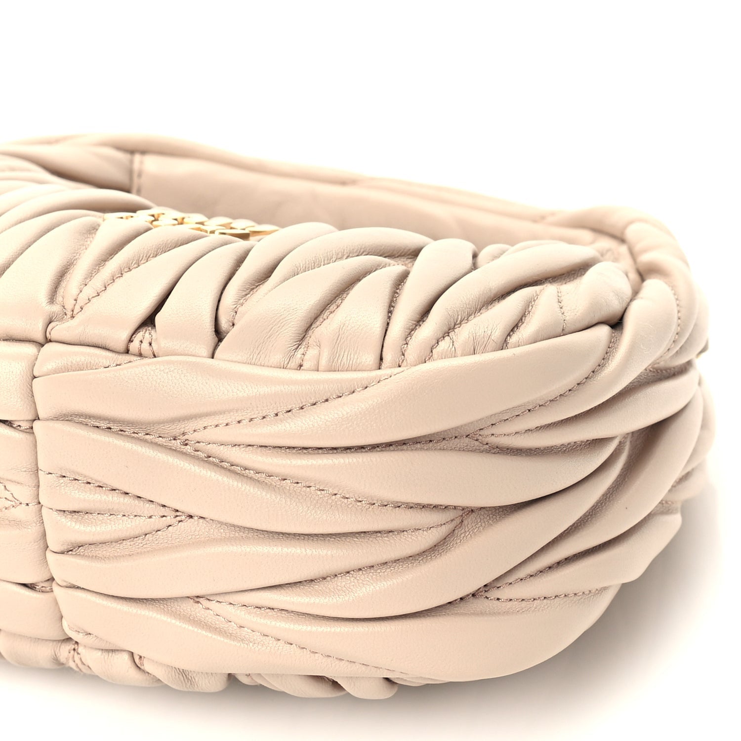Miu Miu Nappa Matelasse Mini Wander Hobo Cipria 8 of 8