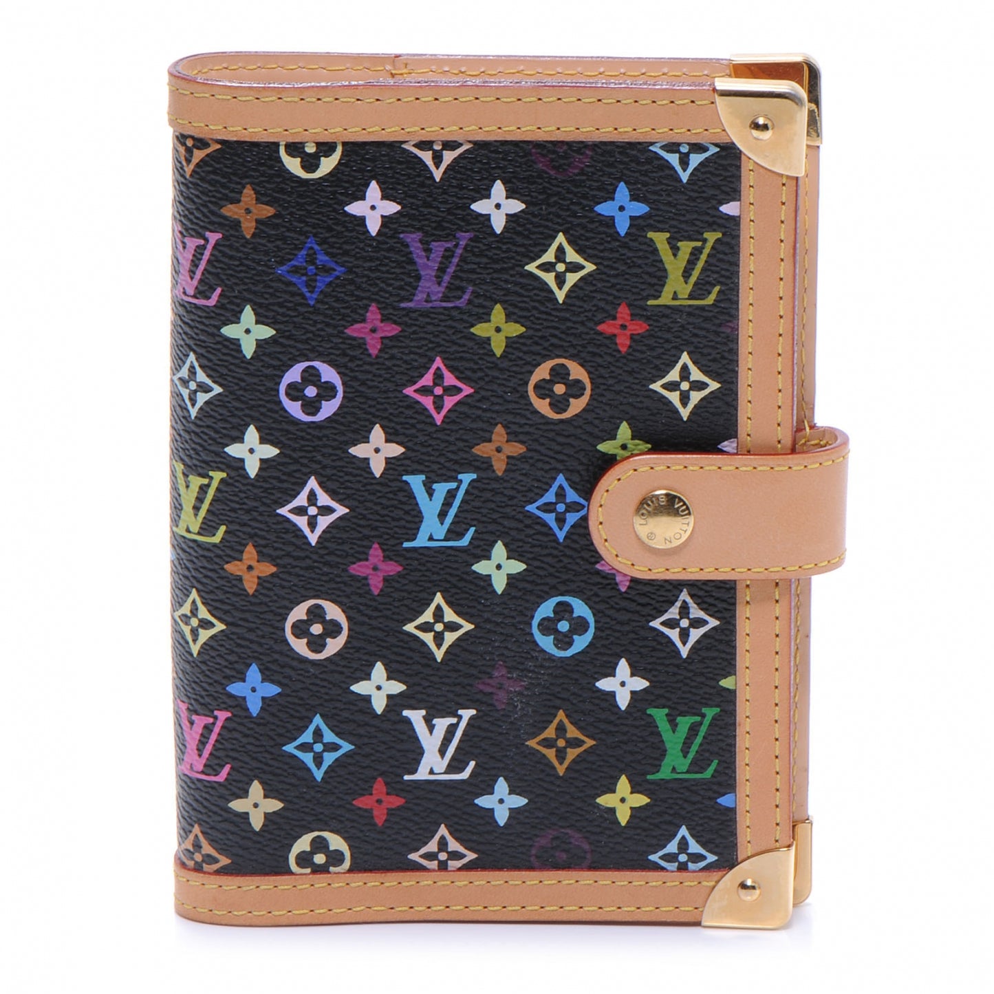 Monogram Multicolor Small Ring Agenda Cover Black