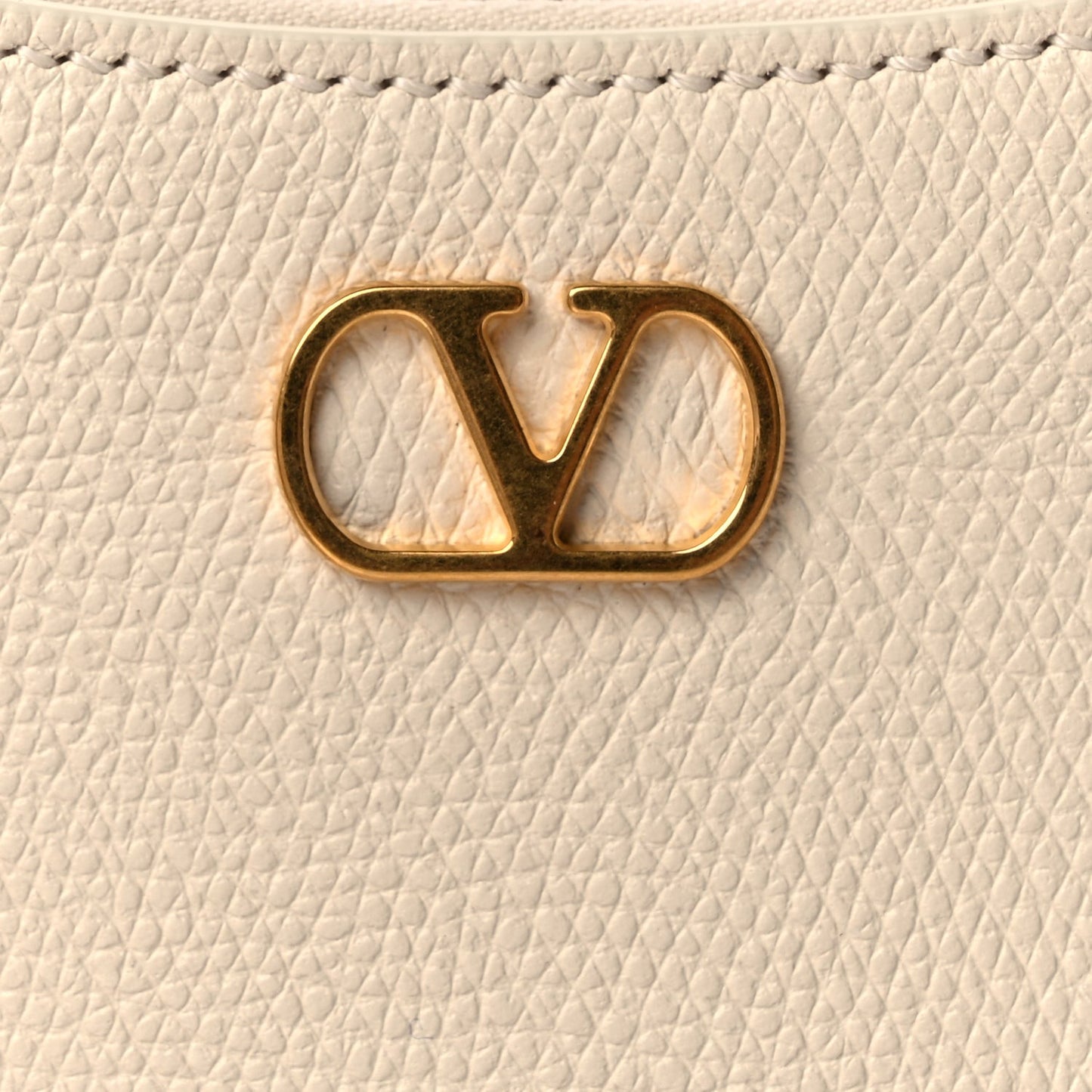 Grainy Calfskin Mini Vlogo Signature Hobo Bag Light Ivory