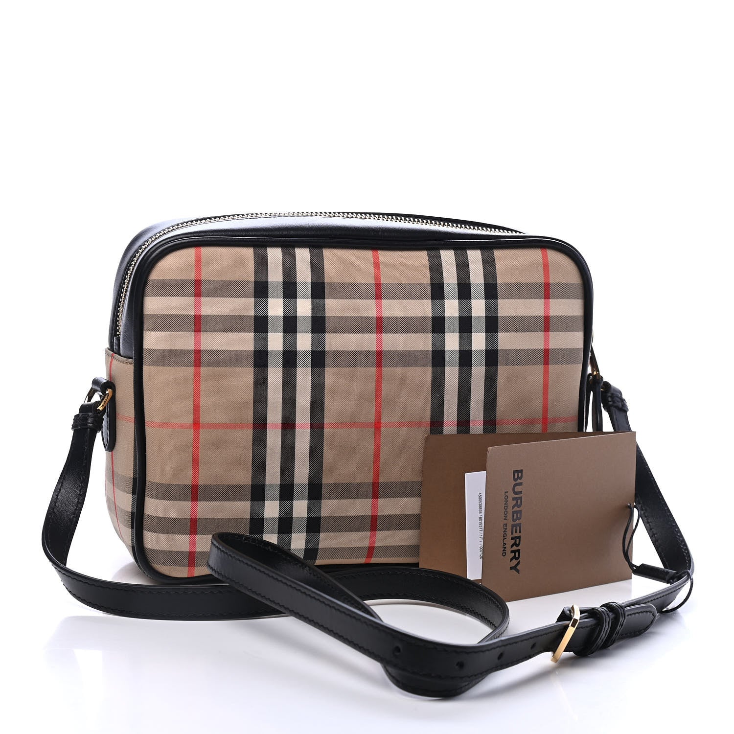 Burberry Calfskin Vintage Check Medium Camera Bag Archive Beige 2 of 4