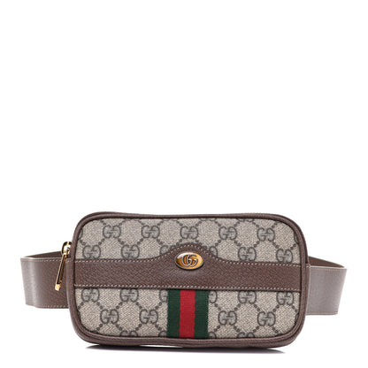 Gucci GG Supreme Monogram Web Ophidia Belted iPhone Case 95 38 Dark Brown 1 of 8