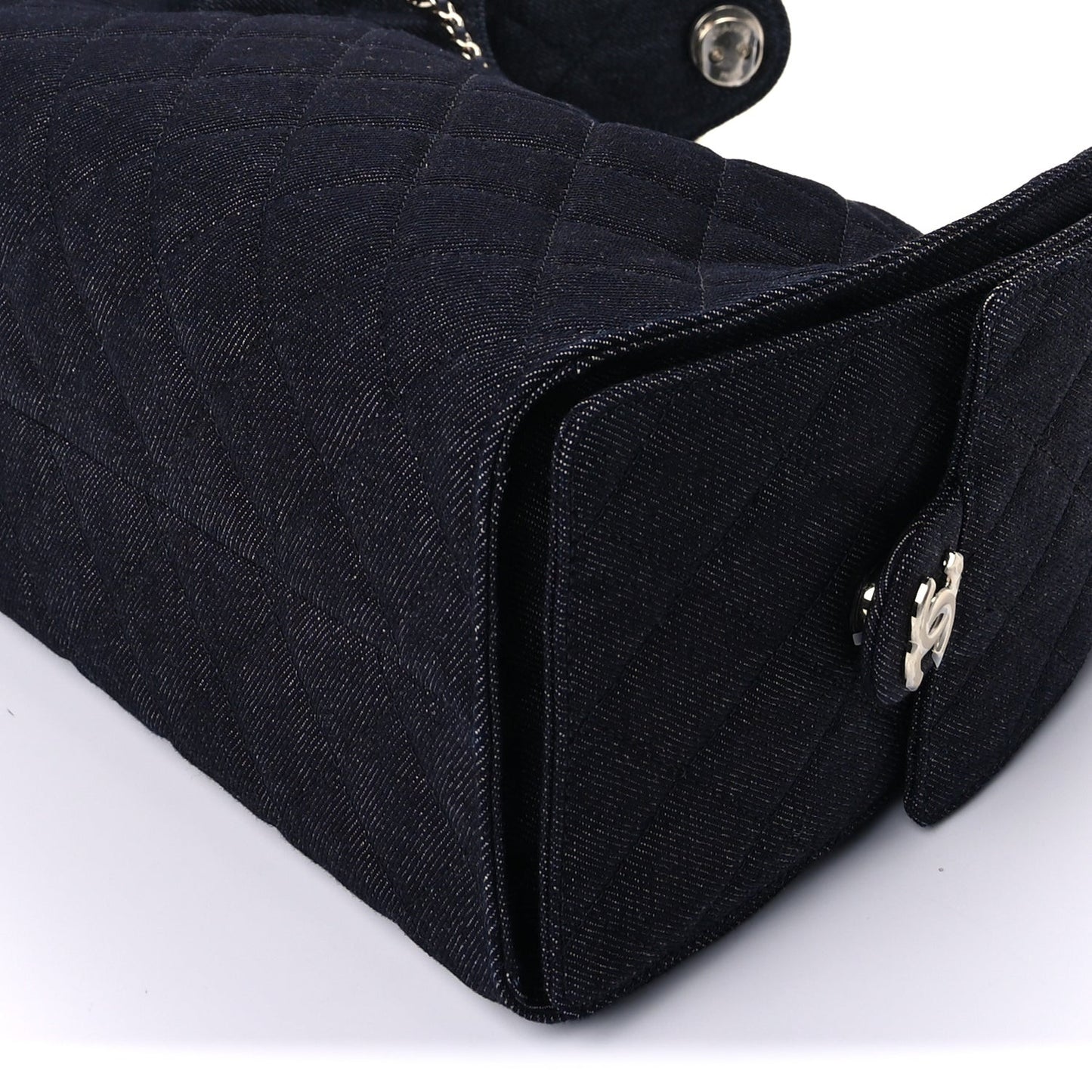Denim Quilted Small  25 Handbag Dark Blue