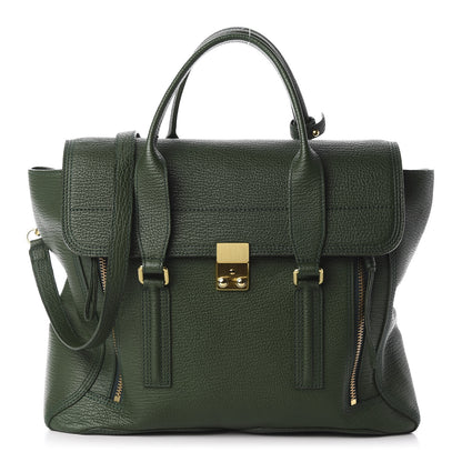 3.1 Phillip Lim 3.1 Textured Calfskin Large Pashli Satchel Jade 1 of 9