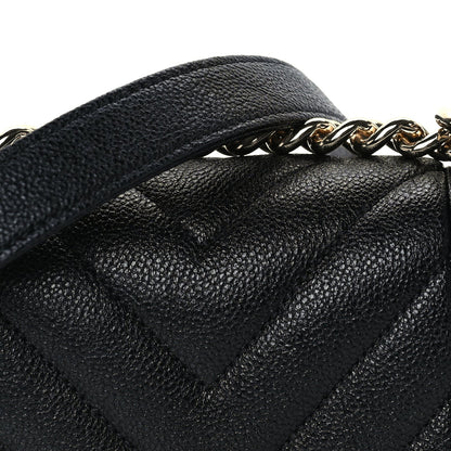 Chanel Caviar Chevron Quilted Mini Boy Flap Black 8 of 10