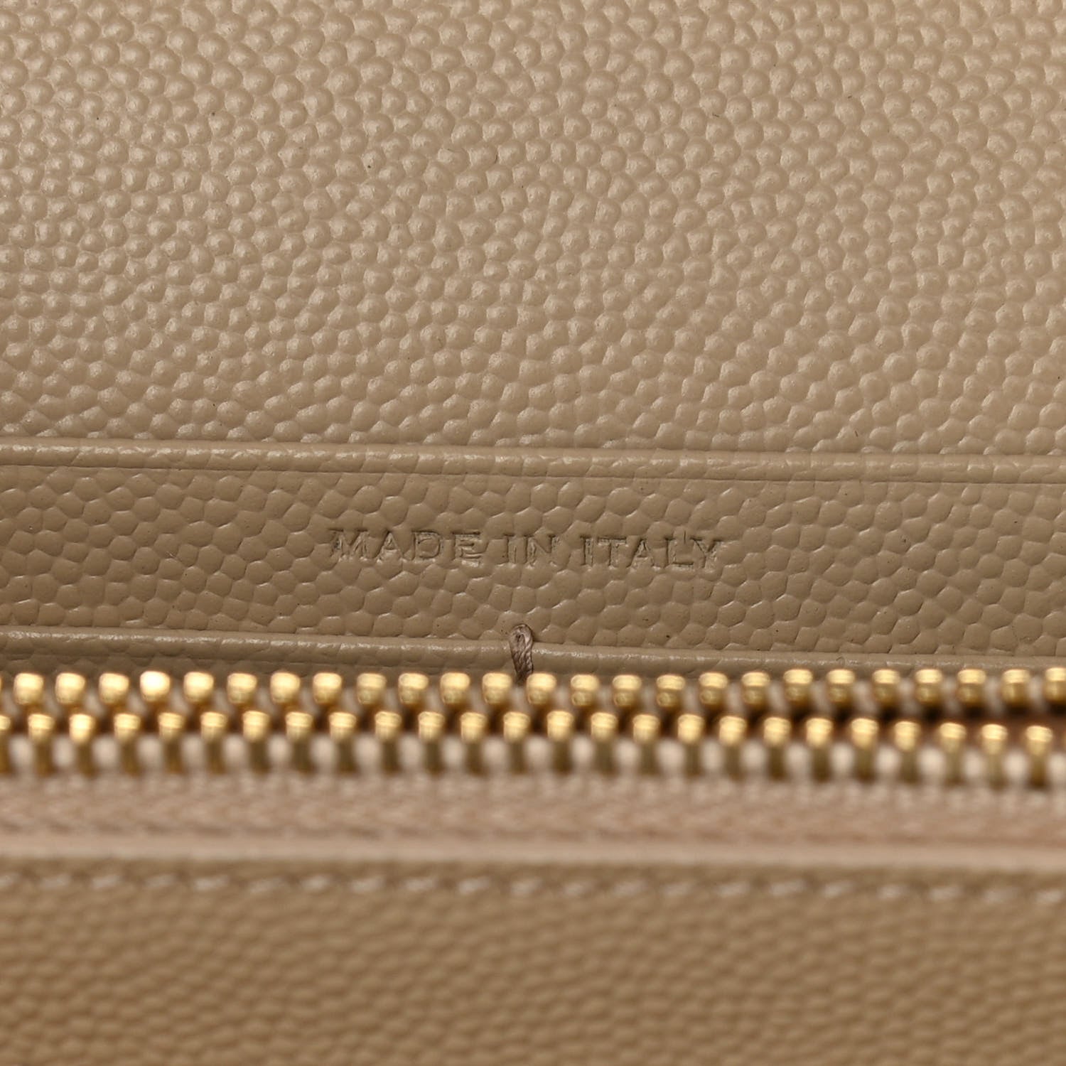 Saint Laurent Grain De Poudre Matelasse Chevron Cassandre Chain Wallet Deep Beige 6 of 9