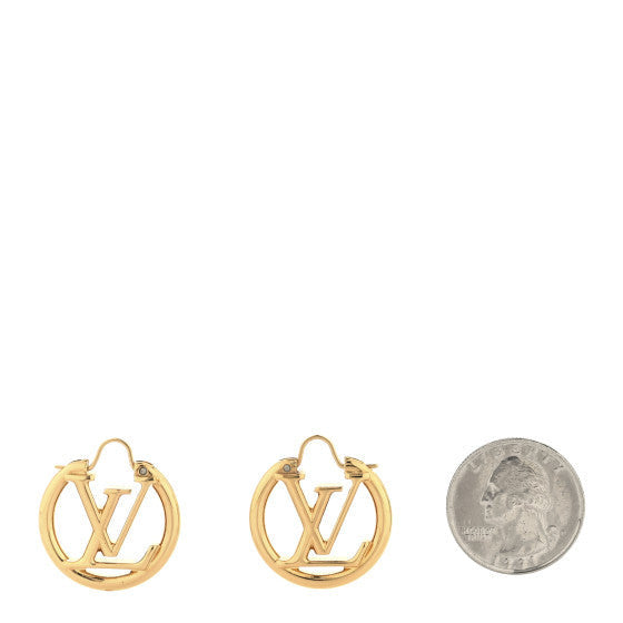 Metal Small Louise Hoop Earrings Gold