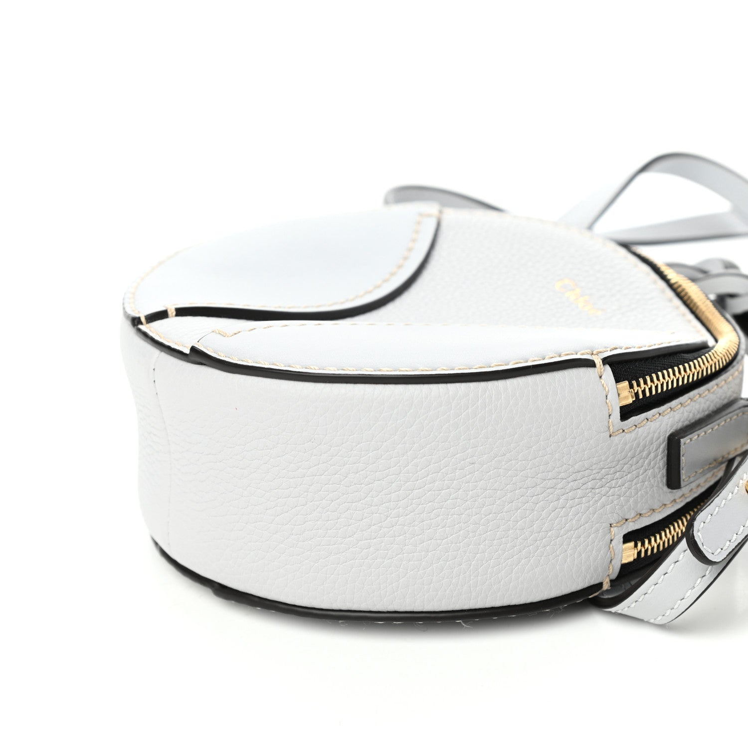 Chloe Grained Shiny Calfskin Mini Round Daria Bag Light Cloud 9 of 11