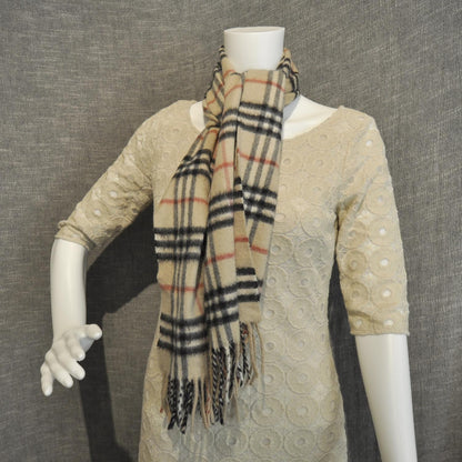 Burberry Cashmere Check Fringe Scarf 3 of 3