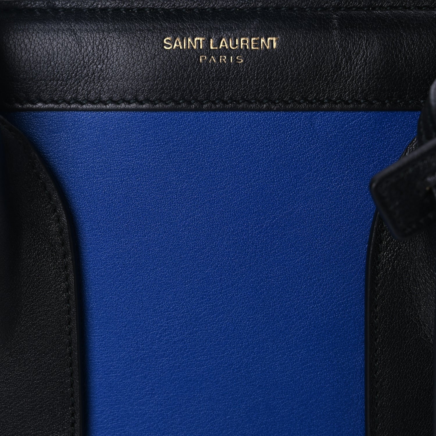 Saint Laurent Calfskin Bi-Color Small Sac De Jour  Royal Blue Black 6 of 8