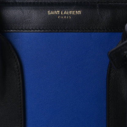 Saint Laurent Calfskin Bi-Color Small Sac De Jour  Royal Blue Black 6 of 8