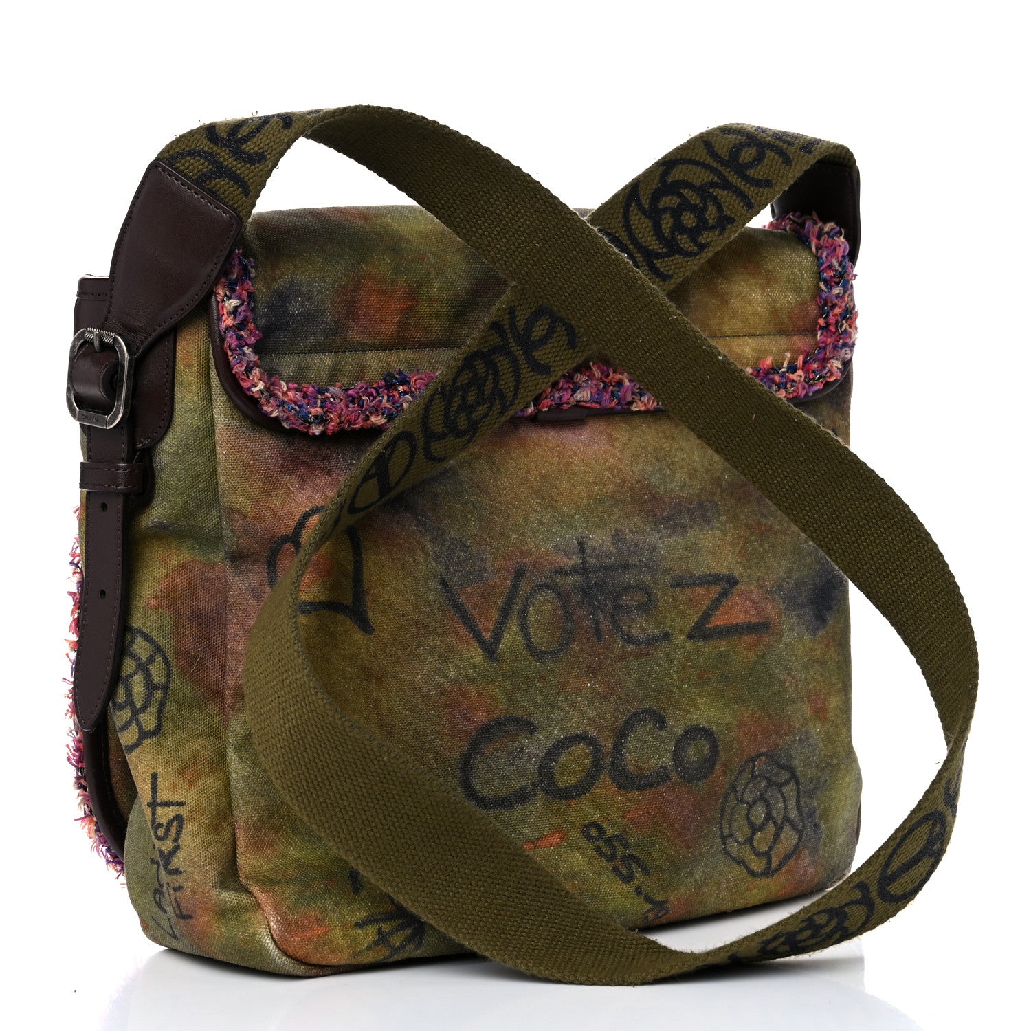 Chanel Washed Toile Graffiti On The Pavements Messenger Khaki Multicolor 2 of 15