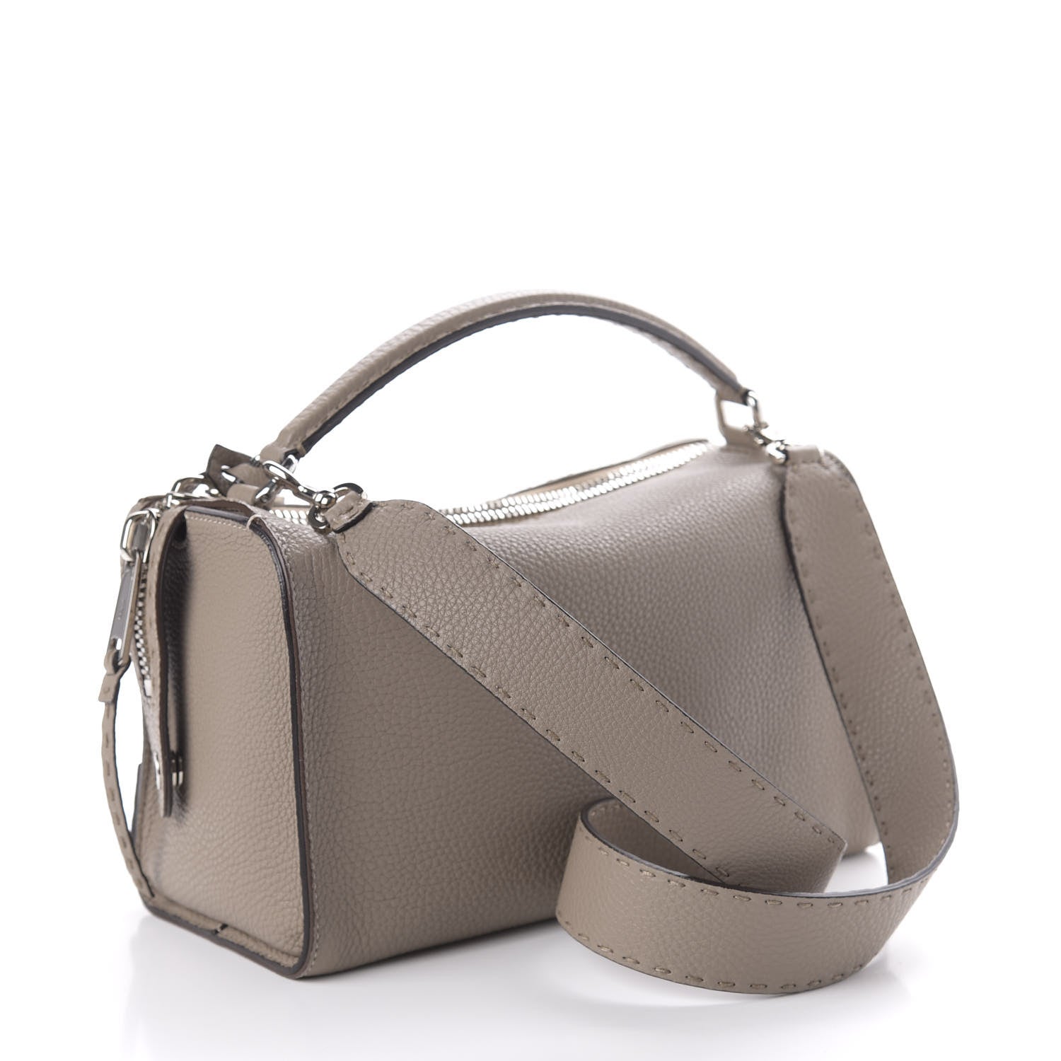 Fendi Cuoio Romano Selleria Lei Boston Tote Corda 3 of 9