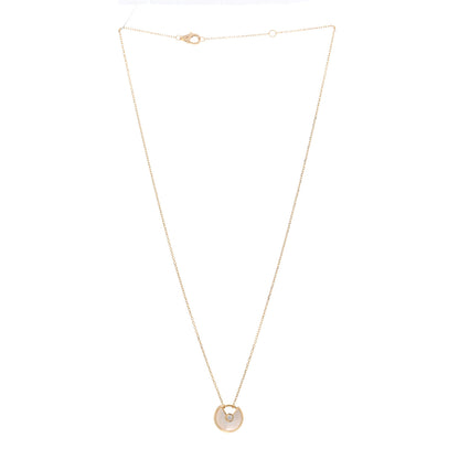 Cartier 18K Yellow Gold Diamond Mother of Pearl XS Amulette de Cartier Pendant Necklace 3 of 5